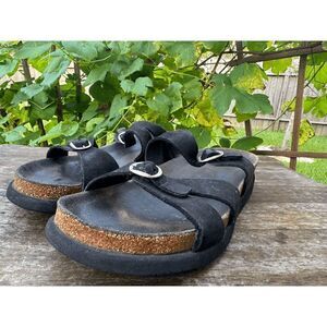 Mephisto Hannel Women's Black Leather Strappy Sandals Shoes Size 41 US Womens 11